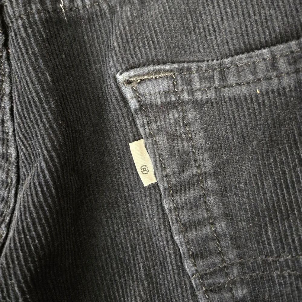 Levis Pants Mens 36x26 502 Straight Fit Corduroy Black‎ White Tab Cot5on *READ
